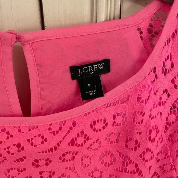 J. Crew Raindrop Lace Hot Pink Top, size: 8 - Picture 2 of 3